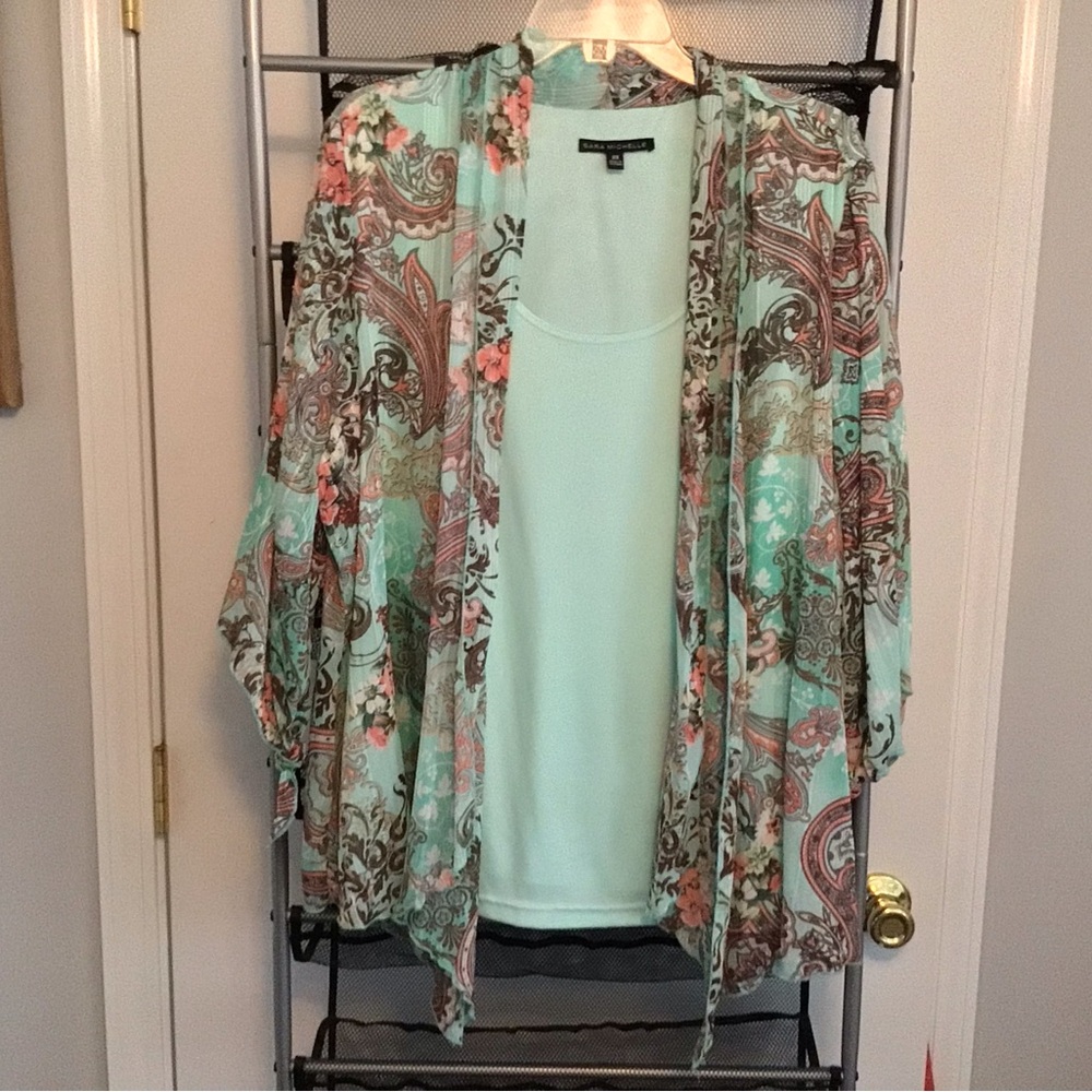 Sara Michelle 2X blouse with built-in tee